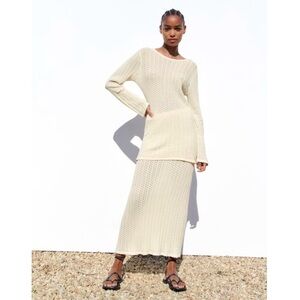 ZARA POINTELLE KNIT SKIRT